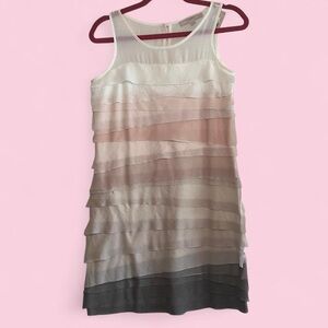 LOFT 2P White and neutrals Striped Dress